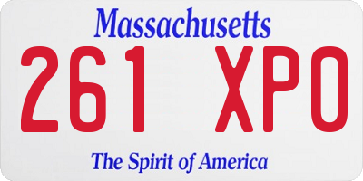 MA license plate 261XP0
