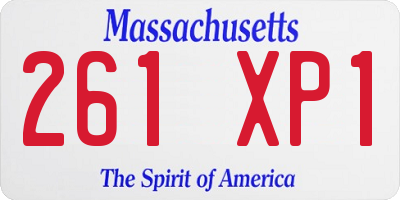 MA license plate 261XP1