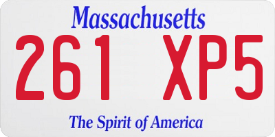 MA license plate 261XP5