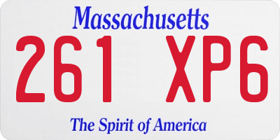 MA license plate 261XP6
