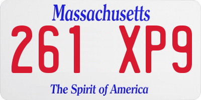 MA license plate 261XP9