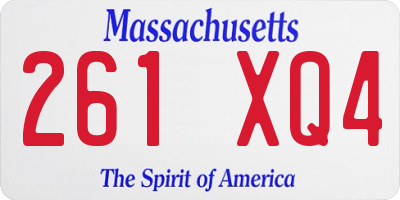 MA license plate 261XQ4