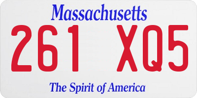 MA license plate 261XQ5