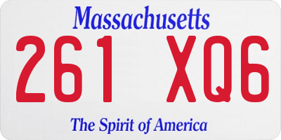 MA license plate 261XQ6