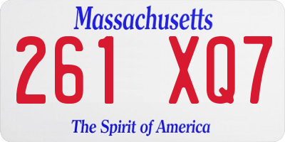 MA license plate 261XQ7