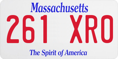 MA license plate 261XR0