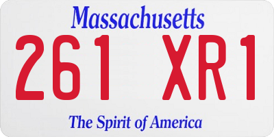 MA license plate 261XR1
