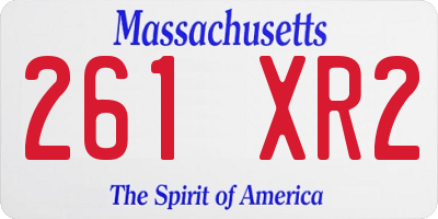 MA license plate 261XR2