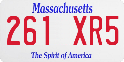 MA license plate 261XR5