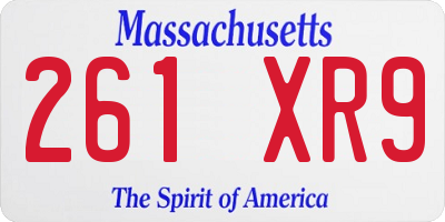MA license plate 261XR9