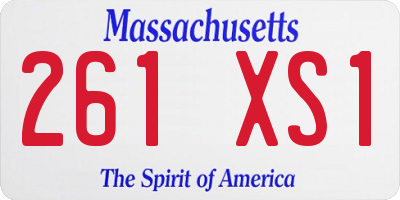 MA license plate 261XS1
