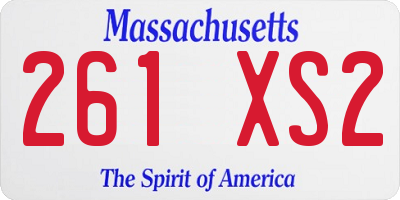 MA license plate 261XS2
