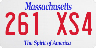 MA license plate 261XS4