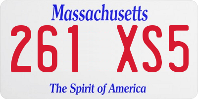 MA license plate 261XS5