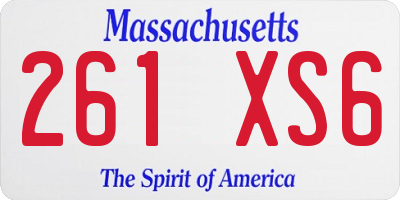 MA license plate 261XS6