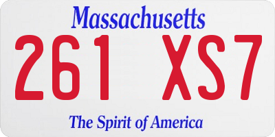 MA license plate 261XS7