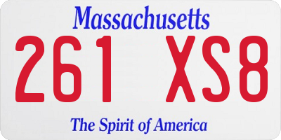MA license plate 261XS8