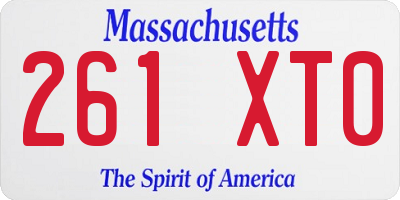 MA license plate 261XT0