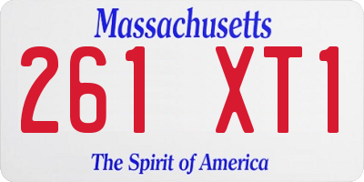 MA license plate 261XT1