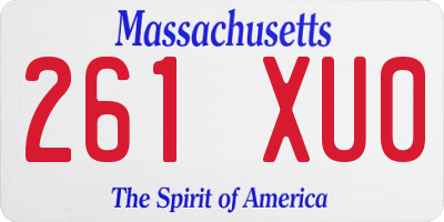 MA license plate 261XU0