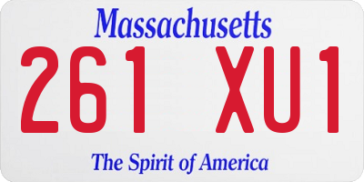 MA license plate 261XU1