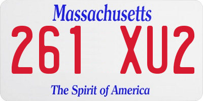 MA license plate 261XU2