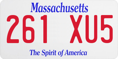 MA license plate 261XU5