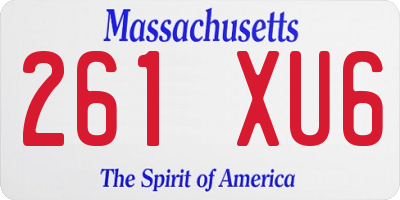 MA license plate 261XU6
