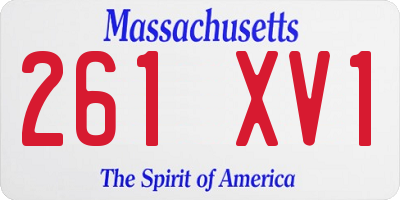 MA license plate 261XV1