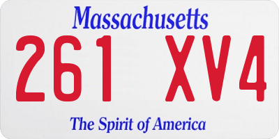 MA license plate 261XV4