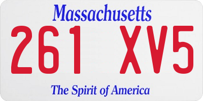 MA license plate 261XV5