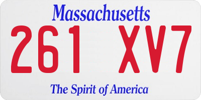 MA license plate 261XV7