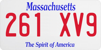 MA license plate 261XV9