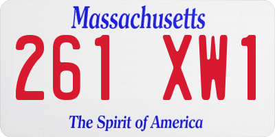 MA license plate 261XW1