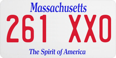 MA license plate 261XX0