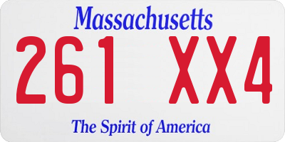 MA license plate 261XX4