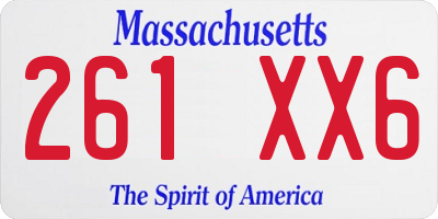 MA license plate 261XX6