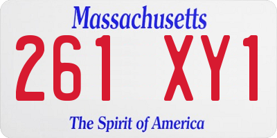 MA license plate 261XY1