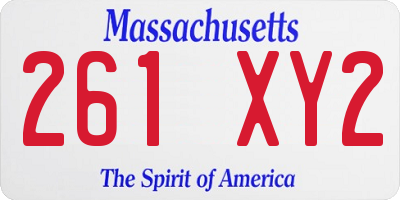 MA license plate 261XY2