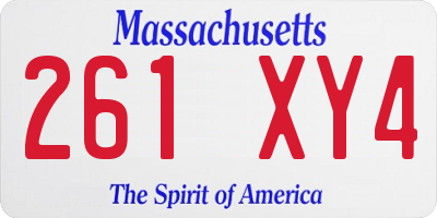 MA license plate 261XY4