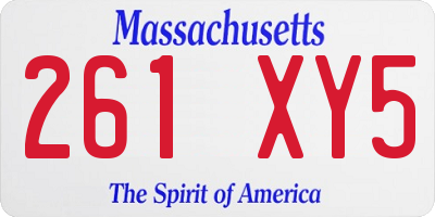 MA license plate 261XY5