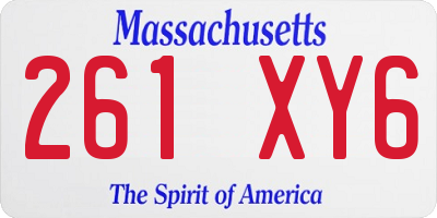 MA license plate 261XY6