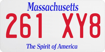 MA license plate 261XY8