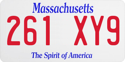 MA license plate 261XY9
