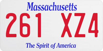 MA license plate 261XZ4