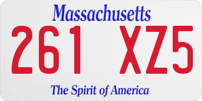 MA license plate 261XZ5