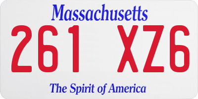 MA license plate 261XZ6