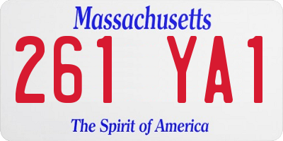 MA license plate 261YA1