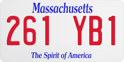 MA license plate 261YB1