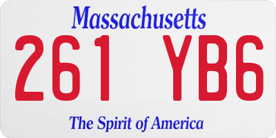MA license plate 261YB6